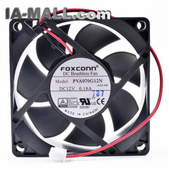 Foxconn PVA070G12N DC12V 0.18A chassis power supply cooling fan