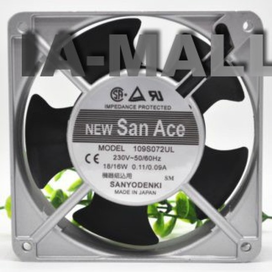 sanyo 109S072UL AC230V 18/16W 0.11A/0.09A 12CM Cooling Fan