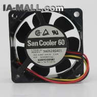 Sanyo 9A0624G401 24V 0.13A 6CM 3-wire power supply chassis fan