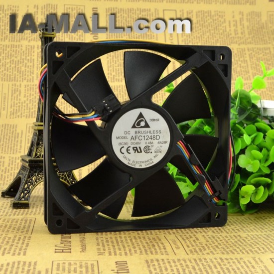 Delta  AFC1248D DC48V 0.48A double ball 12CM industrial fan