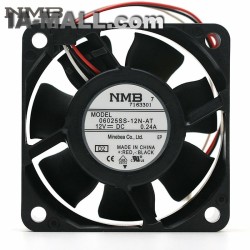 NMB 06025SS-12N-AT 23.3CFM 4700RPM 12V 0.24A 6cm dual ball cooling fan