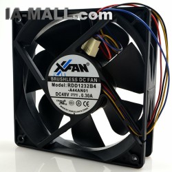 XFAN RDD1232B4-A44AN01 DC48V 0.30A  4-wire brushless cooling fan