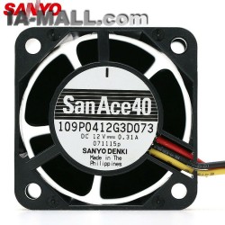 Sanyo 109P0412G3D073 2V 0.31A 3Wire 1U dc axial case Cooling Fan