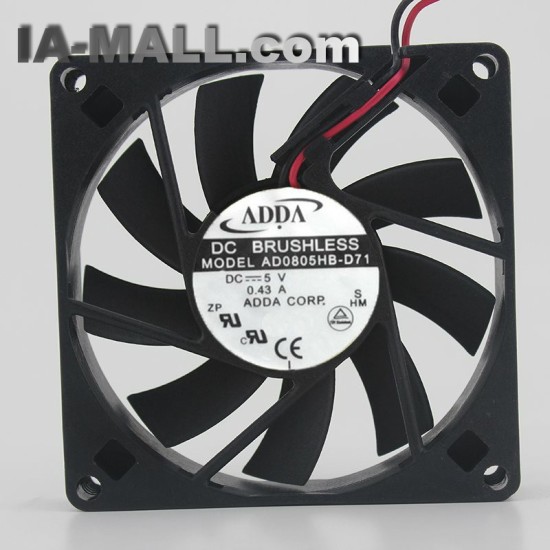 ADDA AD0805HB-D71 DC5V 0.43A chassis cooling fan