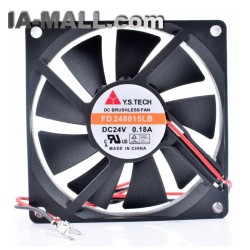 Y.S.TECH FD248015LB DC 24V 0.18A 2-wire cooling fan