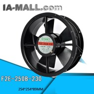 F2E-250B-230 220V  254*254*89mm 75W 0.3A Pure Copper Motor Full Metal Blower Axial Cabinet Cooling Fan