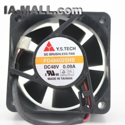 Y.S.TECH FD486025HB 0.09A DC48V Double Ball Bearing  fan