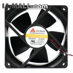 Y.S.TECH FD241238EB DC24V 0.52A Double Ball Bearing Cooling Fan