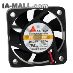 Y.S.Tech FD244010HB DC24V 0.07A 6500RPM 2-Wires cooling fan