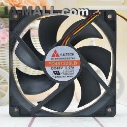 Y.S.TECH FD481225LB DC48V 0.07A 3.36W 6400RPM 3-Wires Mute cooling fan