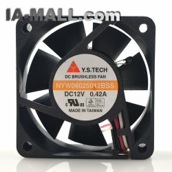 Y.S.Tech NYW06025012BSS DC12V 0.42A 3-wire cooling fan