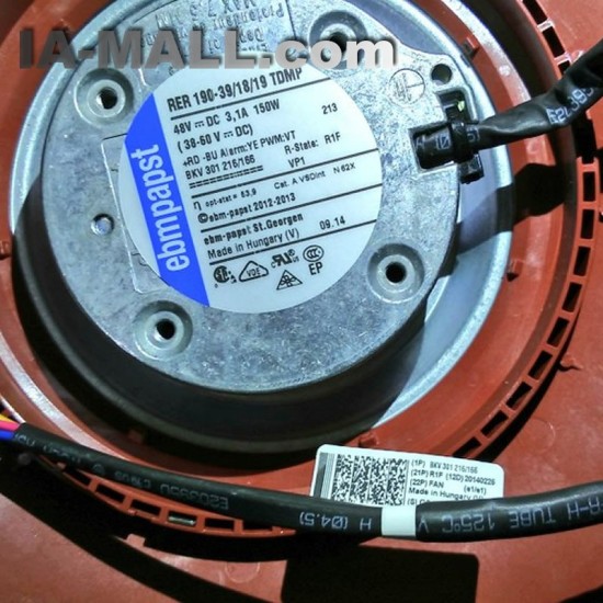 BKV301216/166 ebmpapst RER 190-39/18/19TDMP DC48V 3.1A 150W cooling fan
